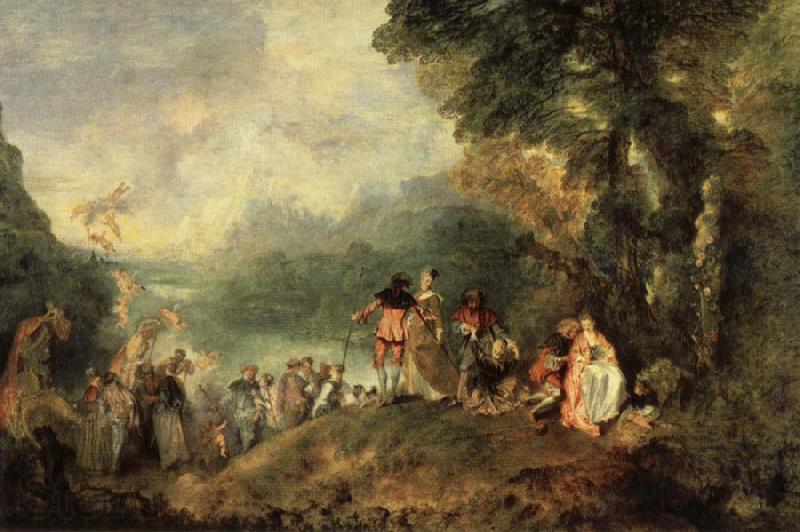 Jean-Antoine Watteau Embarkation from Cythera Norge oil painting art